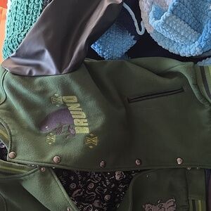 Disney Green and Black Letterman Jacket with Bruno Patch